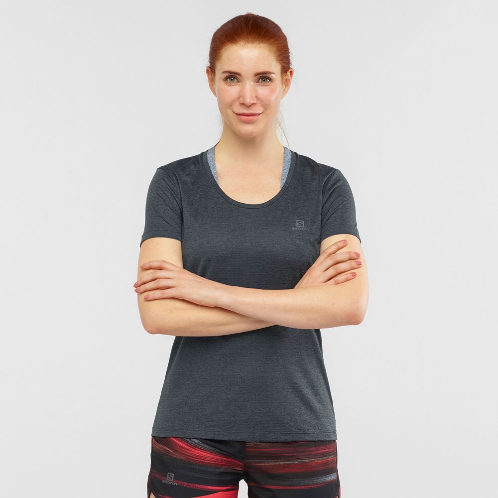 Salomon AGILE Camisetas Mujer - Negras - Colombia (32580-VXSD)